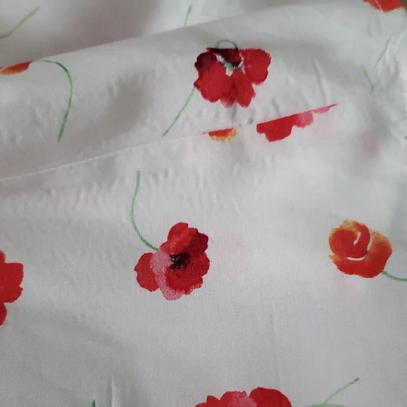 NWT GAP White and Red Poppy Short Sleeve Floral Dress Size 12 - Picture 10 of 11